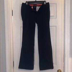Split Black Trousers with Red Accents